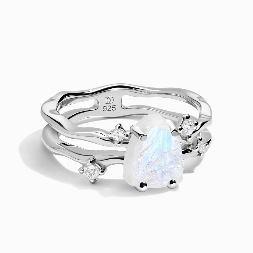 Rhodium Silver Plated,Moissanite D-E / Amethystde5