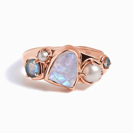 18KT Rose Gold Vermeil Plated,Moissanite D-E / Amethystde5