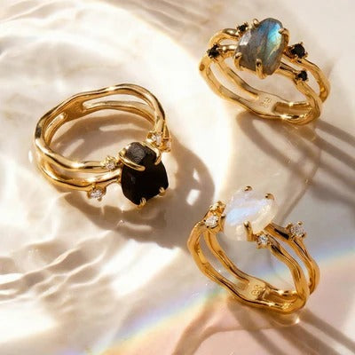 18K T Yellow Gold Vermeil Plated,Moissanite D-E / Amethystde57