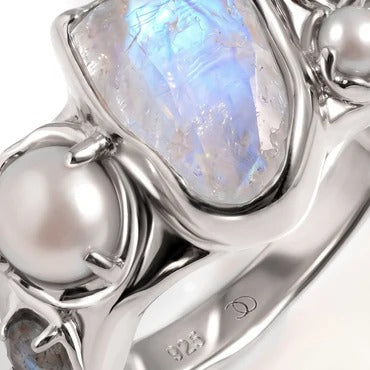 Rhodium Silver Plated,Moissanite D-E / Amethystde5