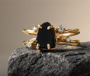 18K T Yellow Gold Vermeil Plated,Moissanite D-E / Amethystde5